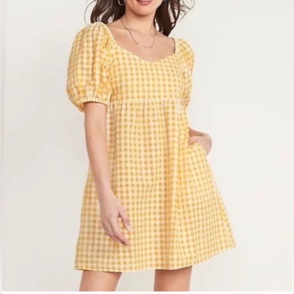 Old Navy Yellow Gingham Dress